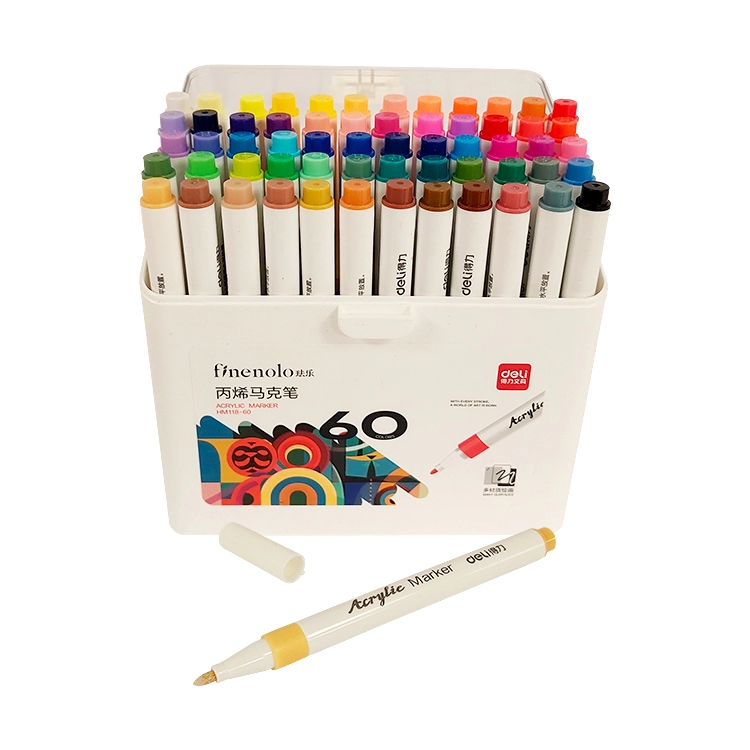 Marcador Acrilico Deli Finenolo Punta redonda Estuche x 60 ART.HM-118-60